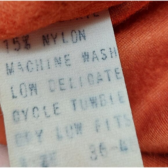 Luxarobe Robe Men Size 36 Medium Hooded Velvet Orange Pockets Belted READ - Picture 5 of 9